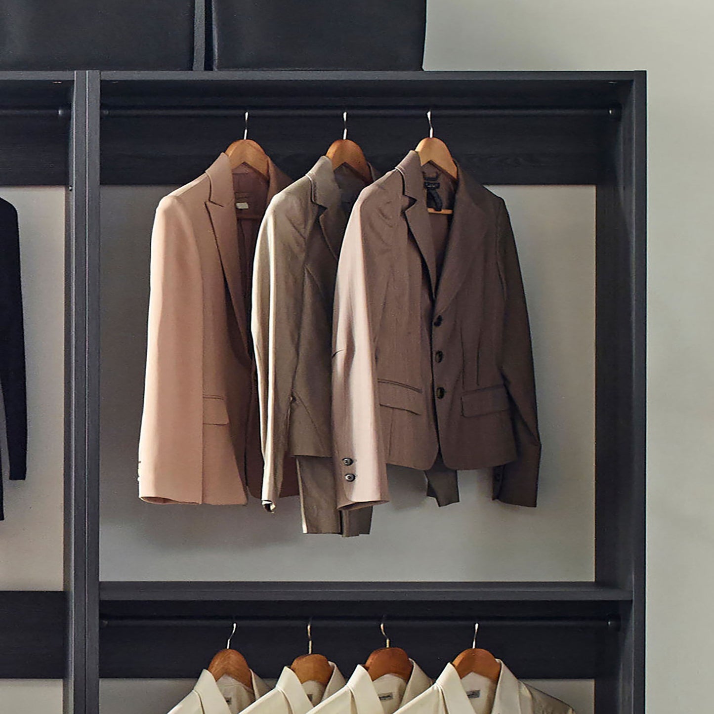 Monica - Walk-In Closet System With Spacious Storage - Gray