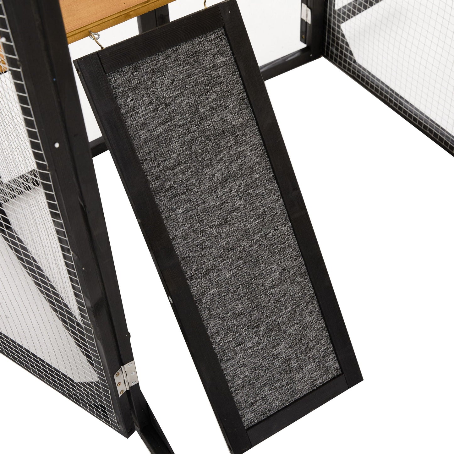 Outdoor Cat Enclosure With Sleeping Houses, Jumping Platforms, Scratching Post