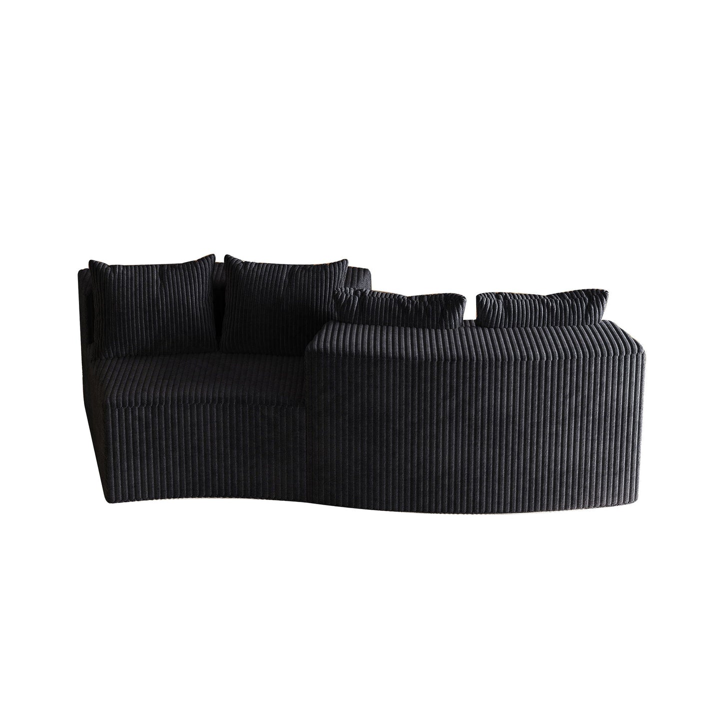 Curved Sectional Sofa With 4 Pillows, Modular Semi Circular Design