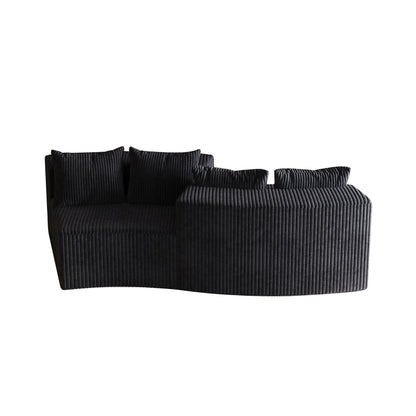Curved Sectional Sofa With 4 Pillows, Modular Semi Circular Design