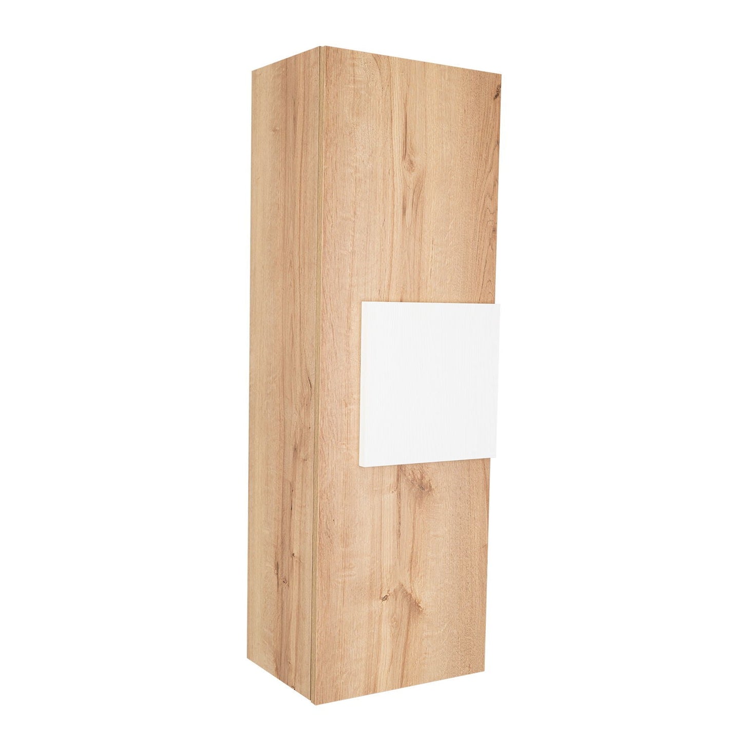 Medicine Single Door Cabinet, Three Shelves - Light Oak / White