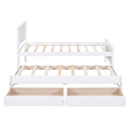 Platform Bed With Trundle And Drawers