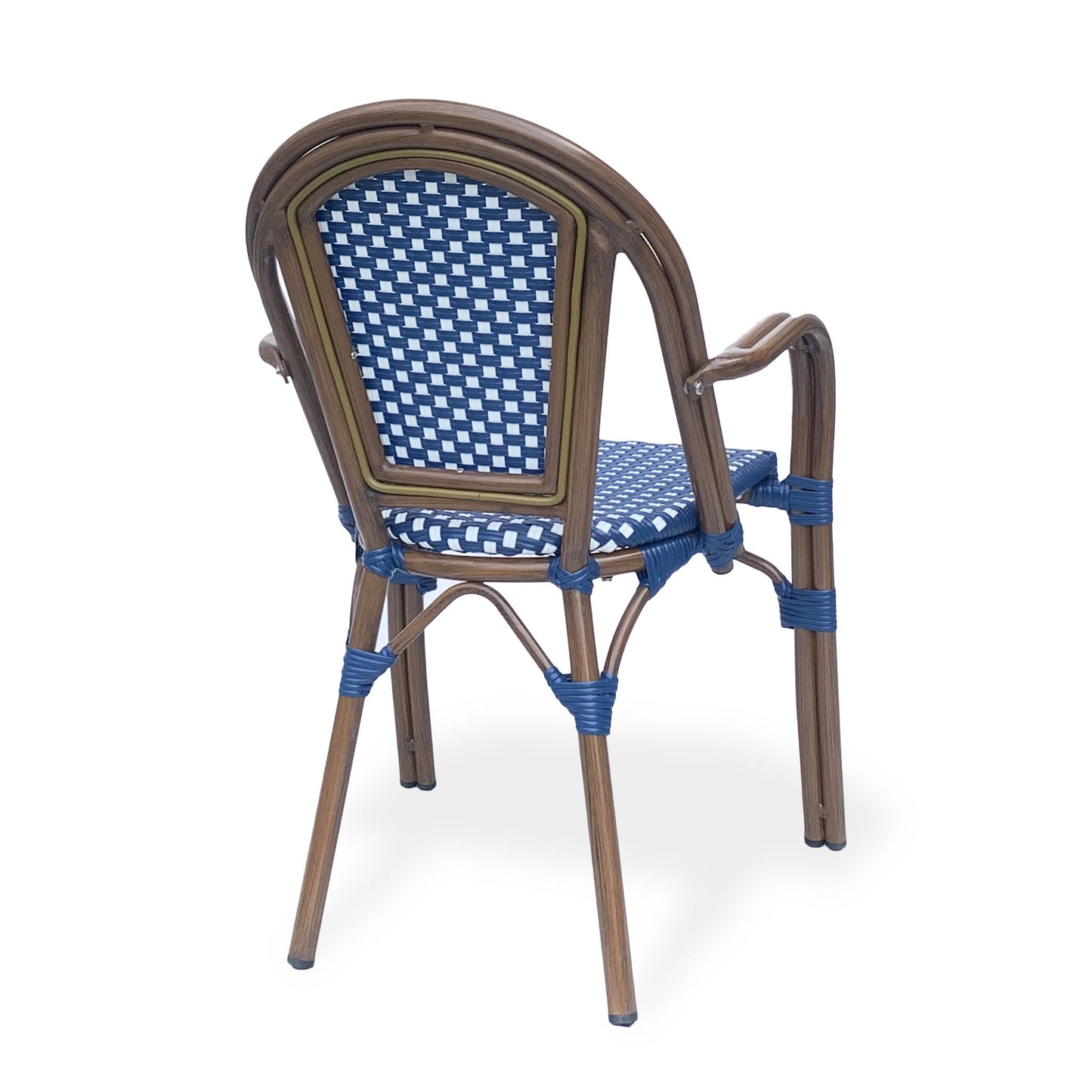Bistro Chair With 2 Toned Checkered Pattern (Set of 2) - White / Navy