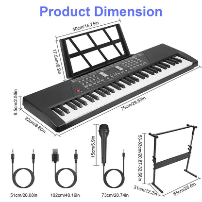 GBruno 61 Keys Digital Music Keyboard