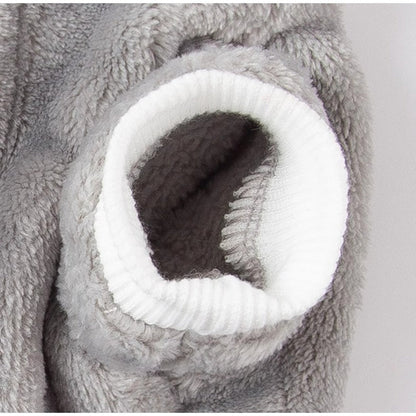 Autumn And Winter Warm Cartoon Dog Four-legged Coat, Bear Towing Fleece Coat, Cat Small Dog Bichon Frise Pet Dog Clothes