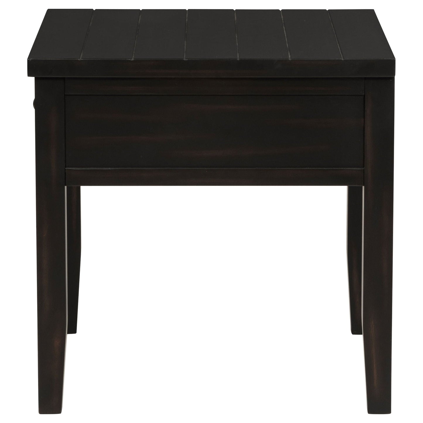 Sutter - 1 Drawer Square End Table - Dark Brown
