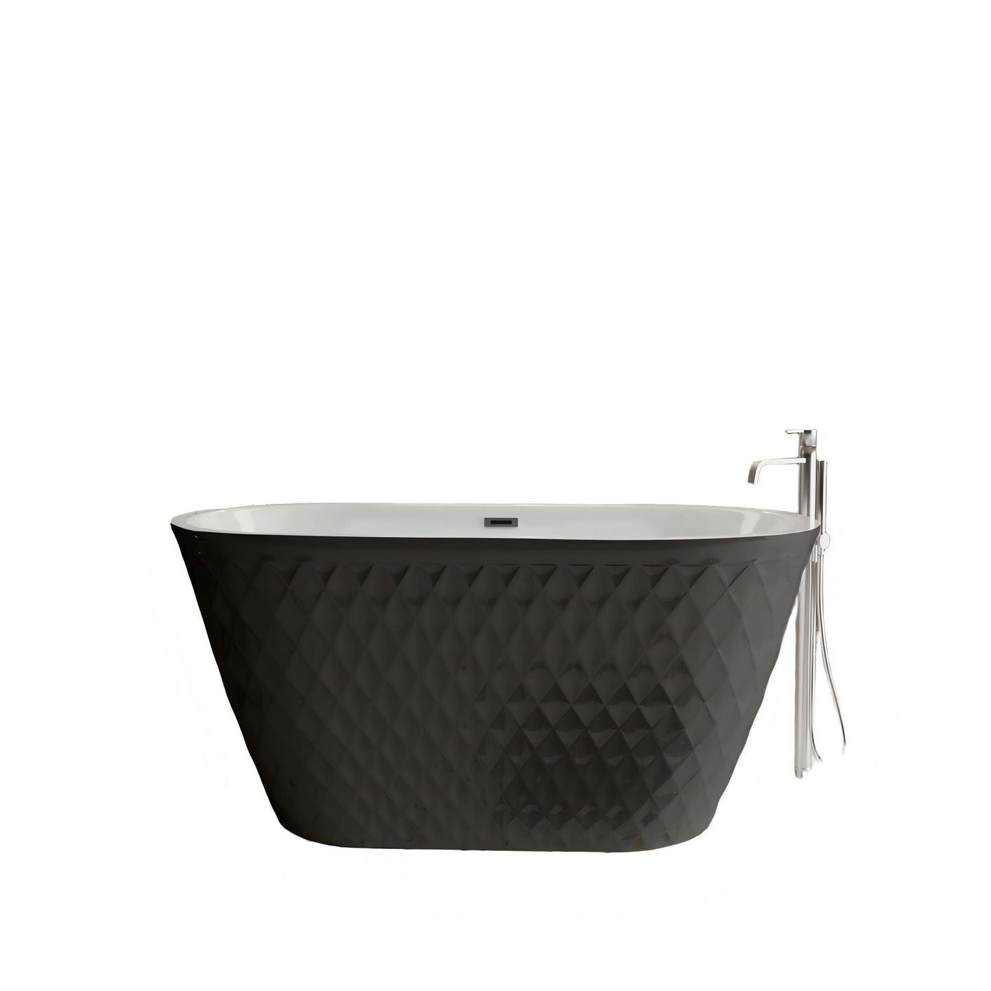 Freestanding Bathtub With Diamond Pattern Design