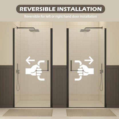 27-28" W × 72" H Frameless Pivot Shower Door