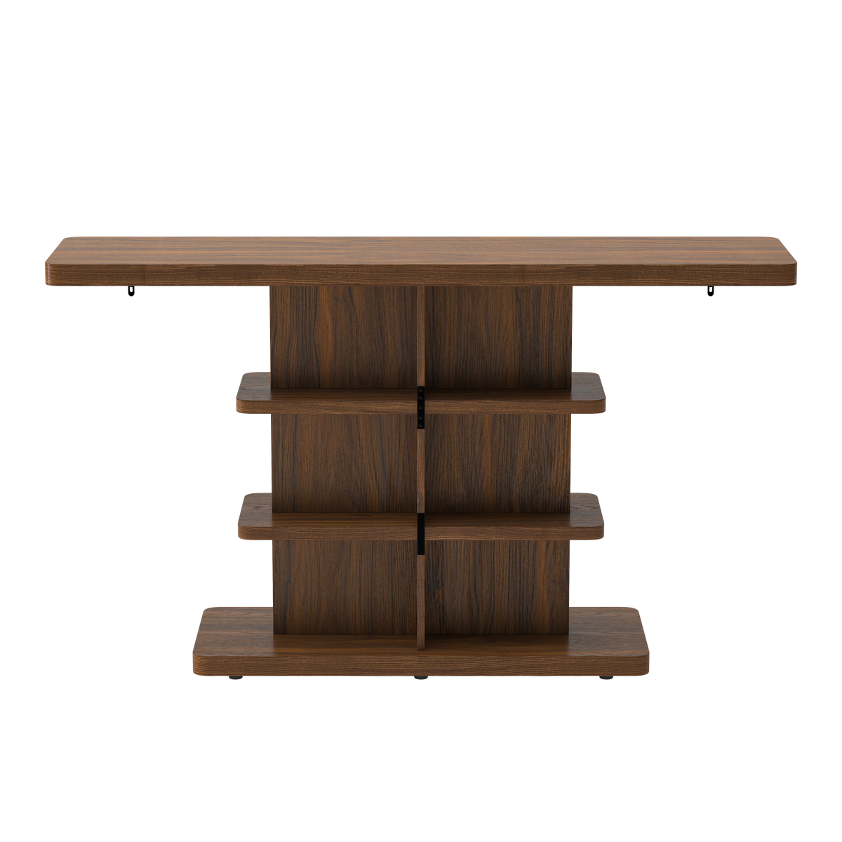 63" Vintage Narrow Console Table with 2 Tier Open Storage Shelves