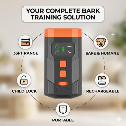 Ultrasonic Dog Bark Deterrent Device, 33FT Effective Range Indoor Outdoor Use, Safe & Humane Rechargeable Bark Control With Child Safety Lock To Effectively Correct Dog Barking Behavior