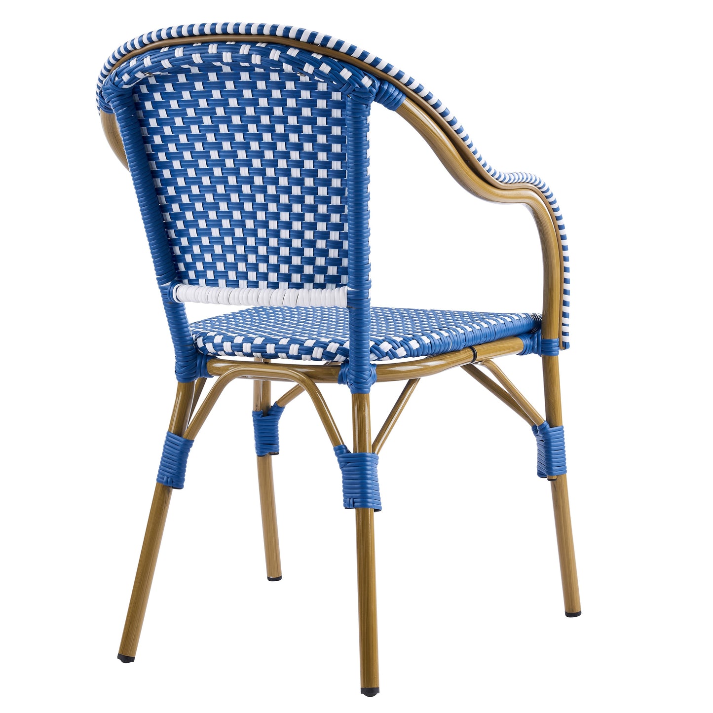 Outdoor Bistro Chairs Set of 2 with Aluminum Frame and PP Rattan