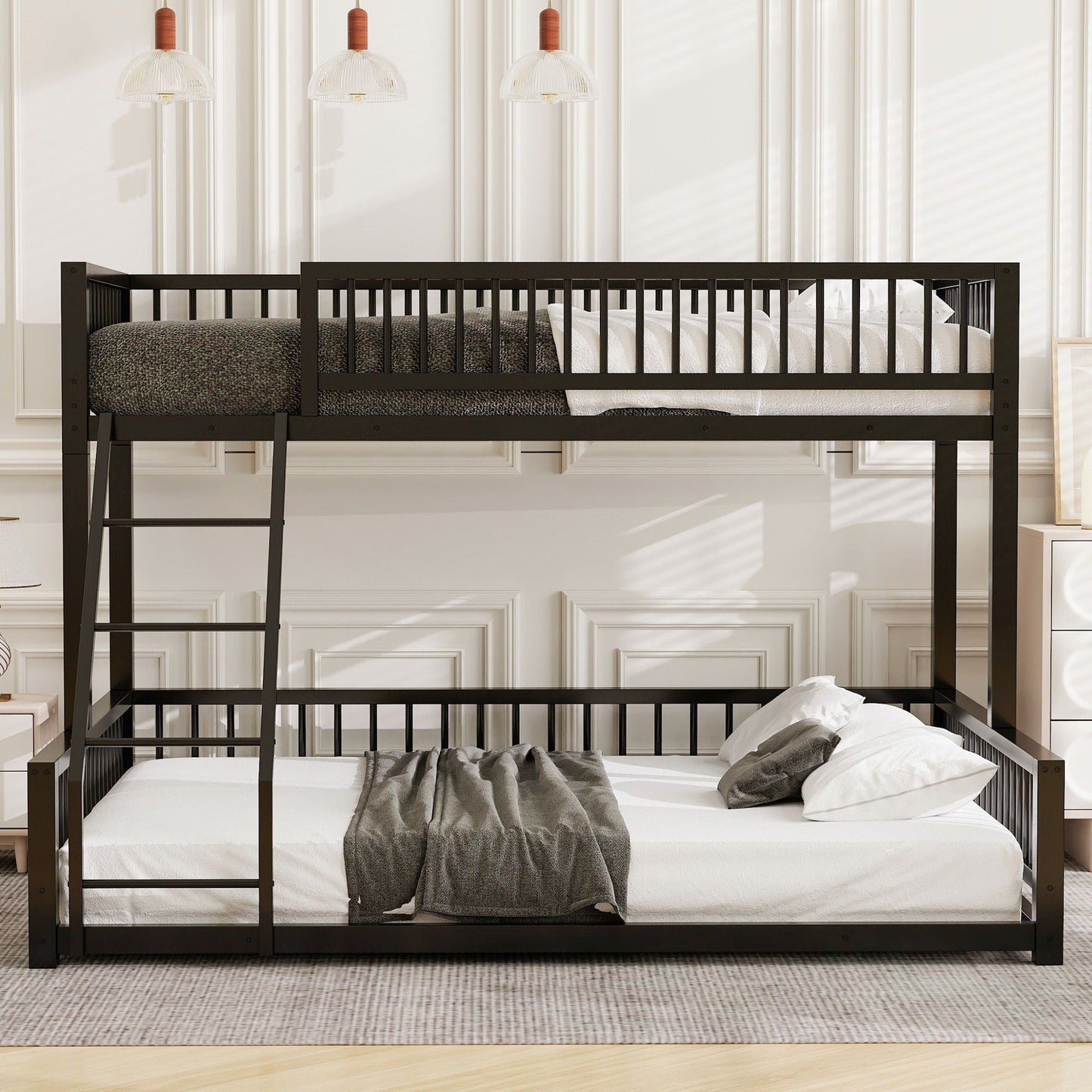 Bunk Bed With Ladder And Safety Guardrails