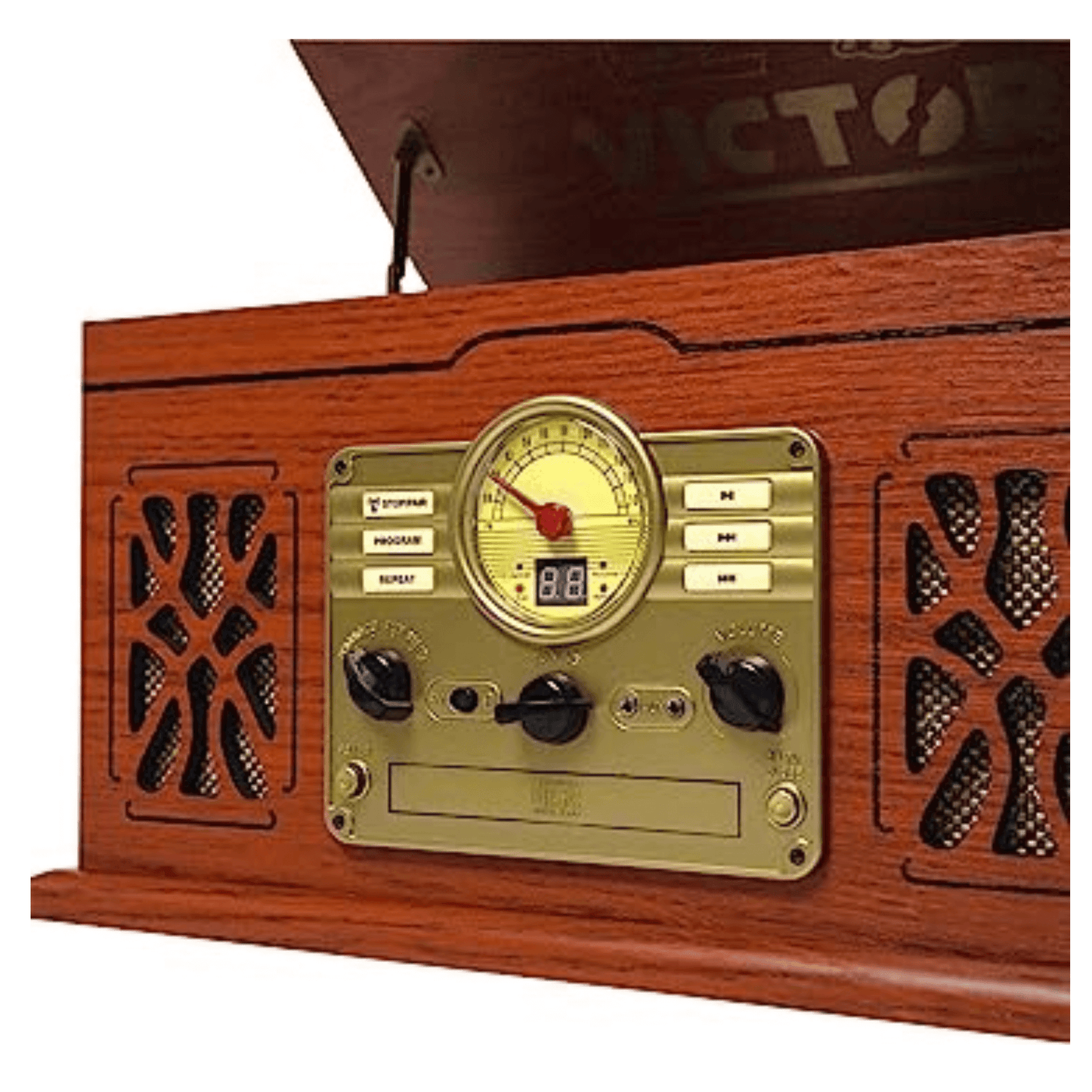 Victor State 7-in-1 Wood Music Center Mahogany - Refurbished