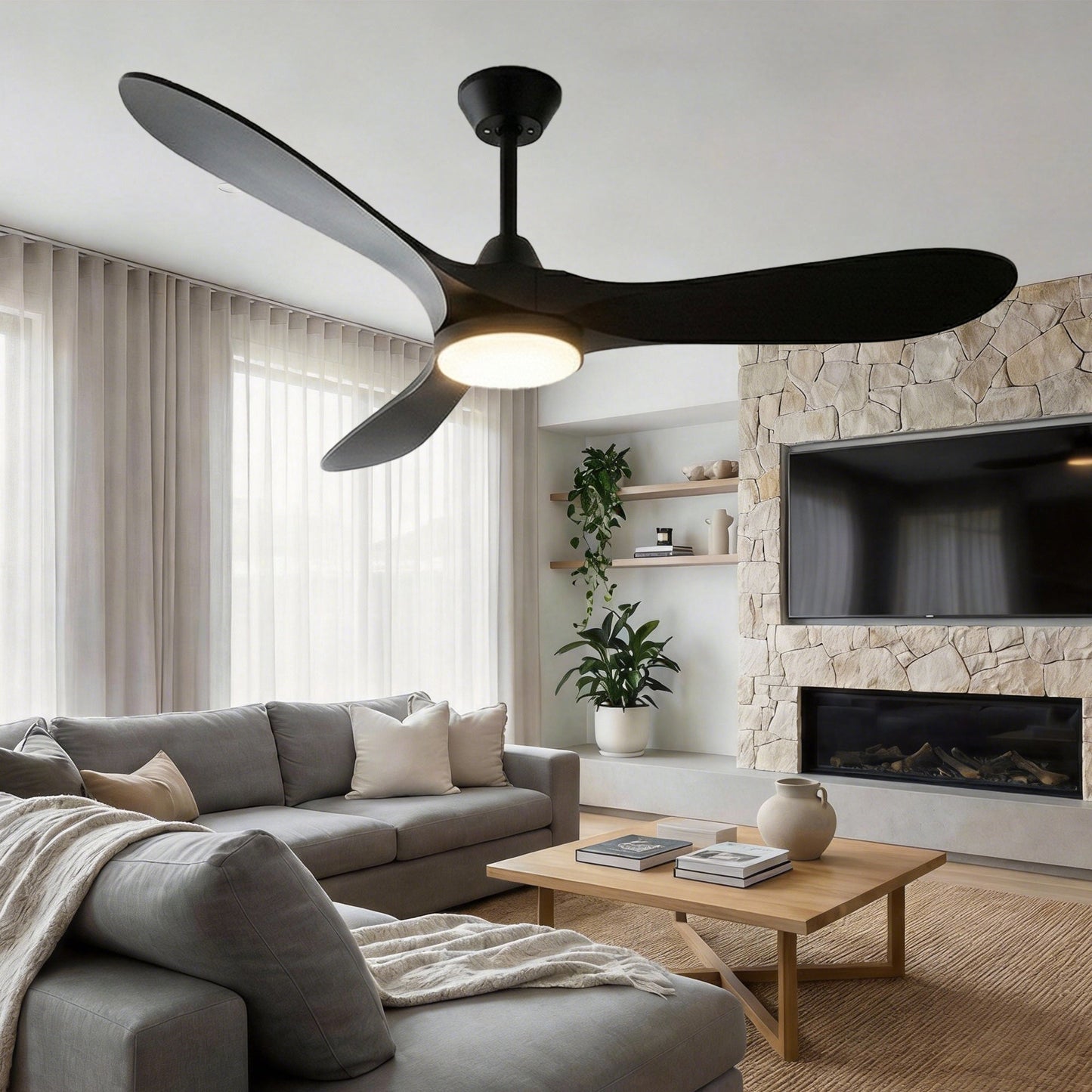 Ceiling Fans with Lights and Remote Control, 52 Inch