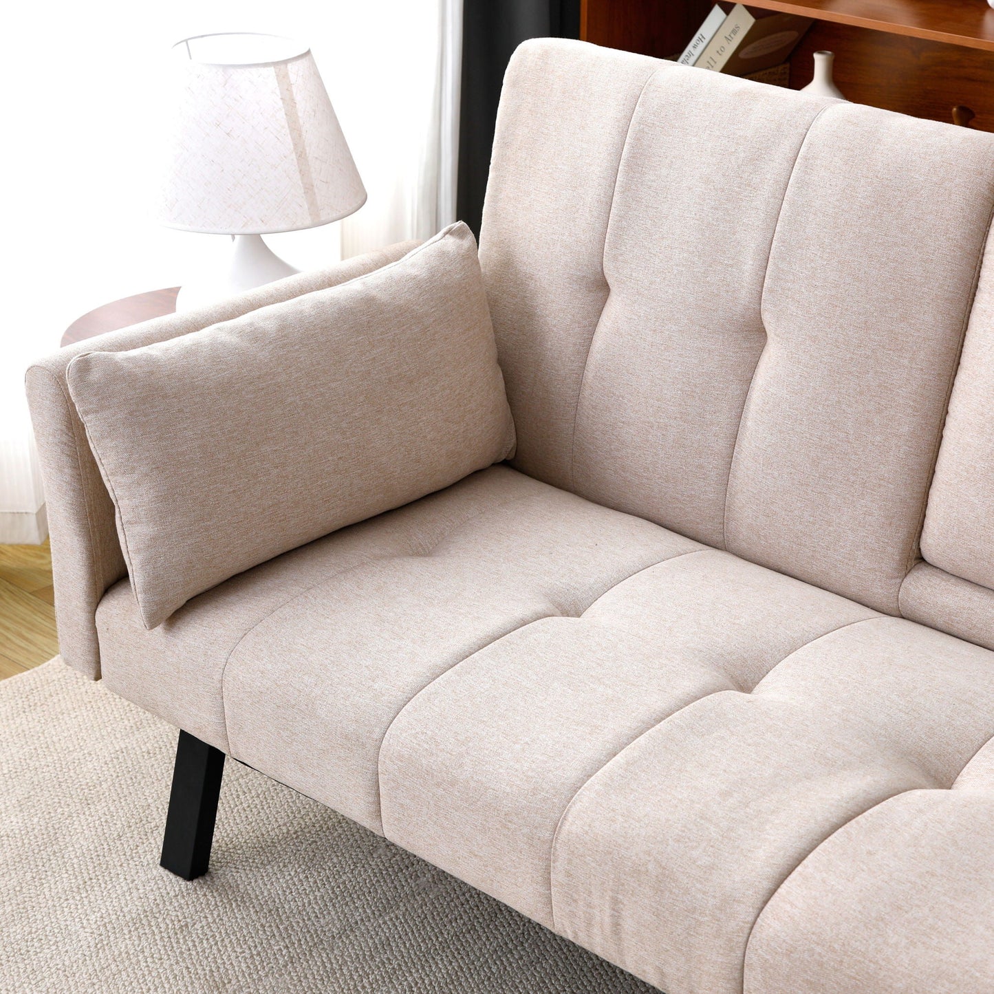 Sofa Bed With Foldable Design And Cup Holder