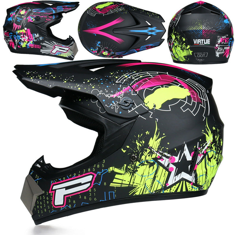 Youth Off-Road Motorcycle Helmet - [green] | Lightweight Motocross Full Face Shield for Dirt Bike & ATV