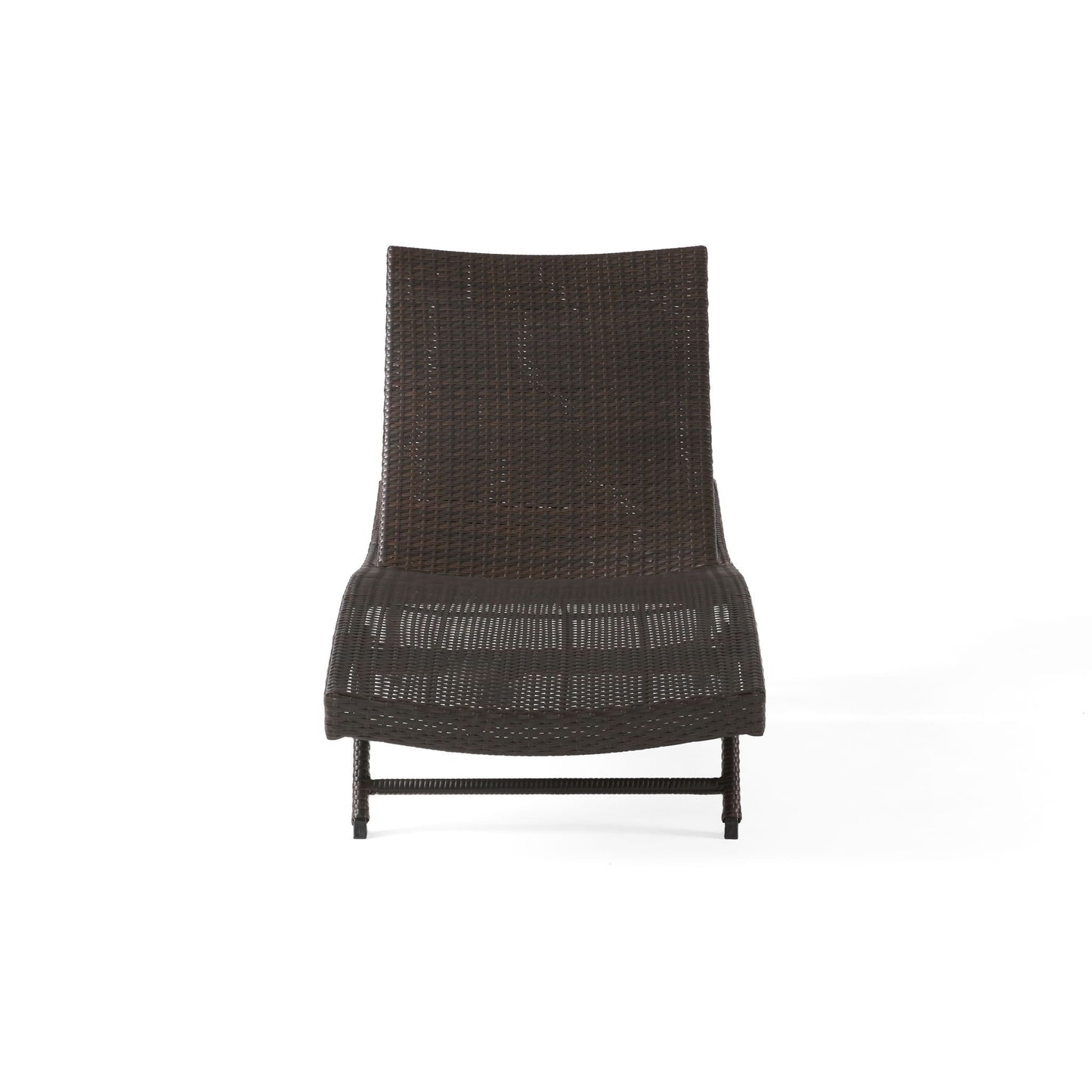 Kauai Modern Style PE Wicker Chaise Lounge - Brown Multi