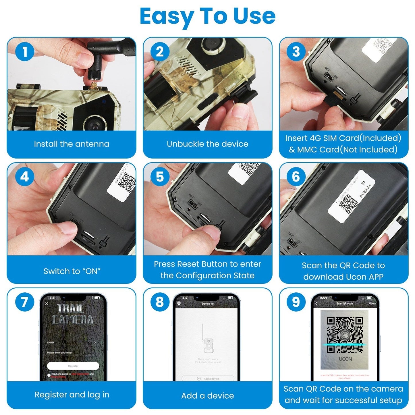 4G 4K 30FPS Solar Trail Camera Outdoor Wildlife Camera Motion Activated IP66 Waterproof with 140¼Viewing Angle No Glow Night Vision SIM Card APP Contr