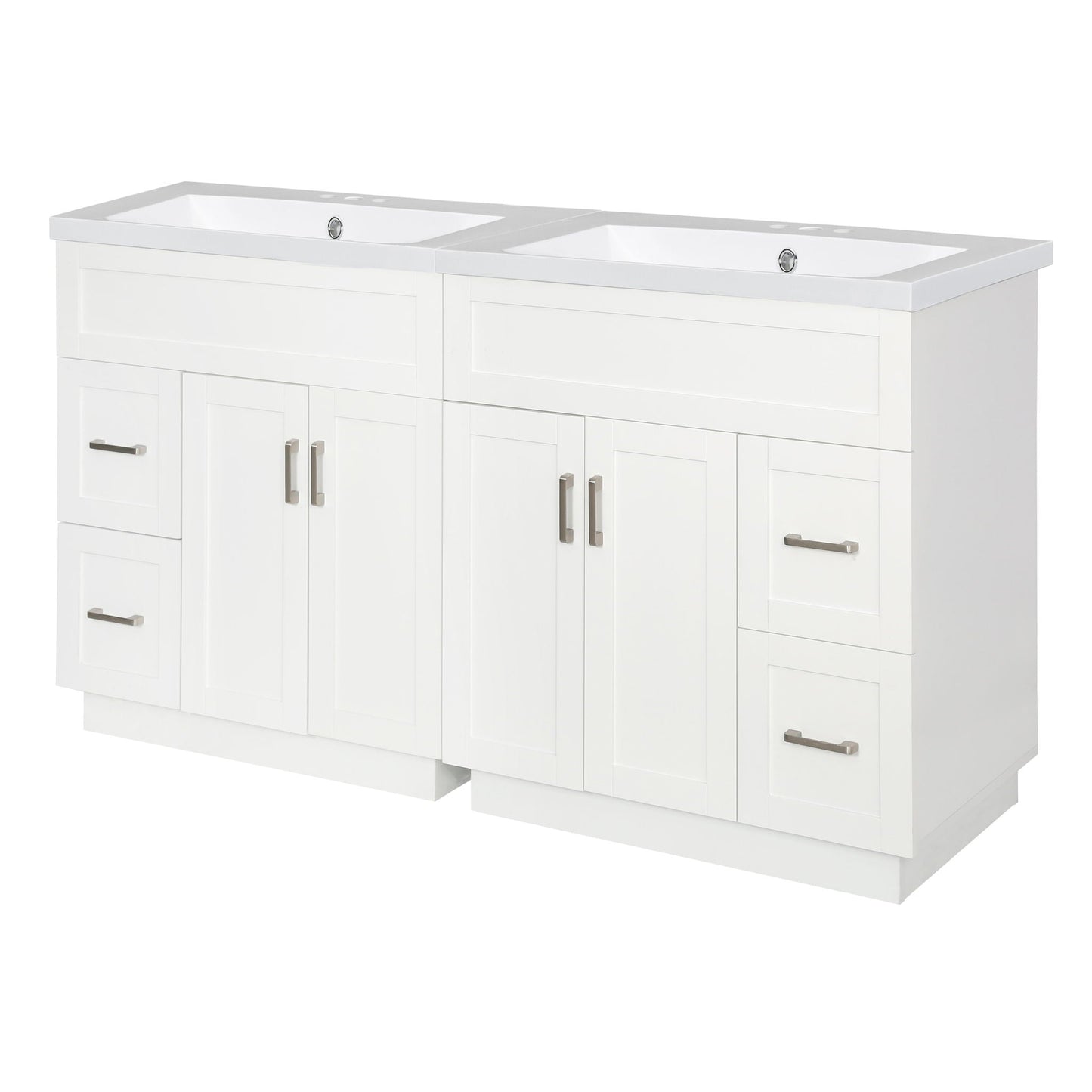 Bathroom Vanity With 2 Doors, 2 Drawers, Adjustable Shelf, Hidden Slides & Soft Close Hinges