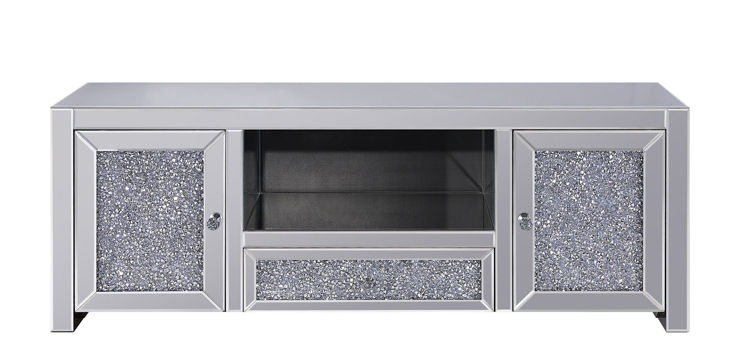 Noralie Mirrored & Faux Diamonds TV Stand (Assembled)