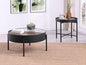 Ozella 2-piece Round Coffee and End Table Set Sandy Black