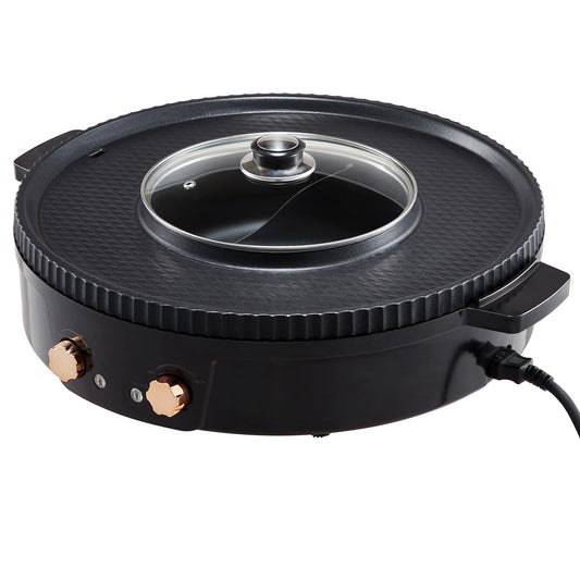 Hot Pot with Grill 1800W 2-in-1 Electric Smokeless Grill Hot Pot for 2-8 People