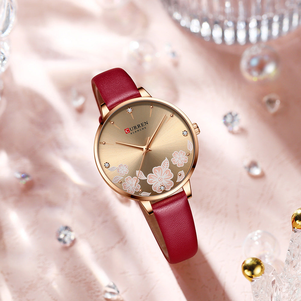Women's Waterproof Casual Leather Small-Dial Watch