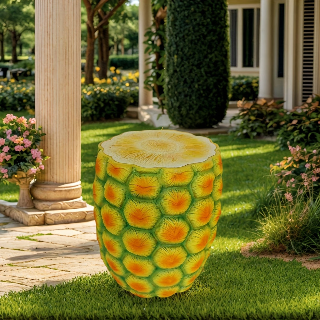 14" Oversized Pineapple Shaped Resin Stool