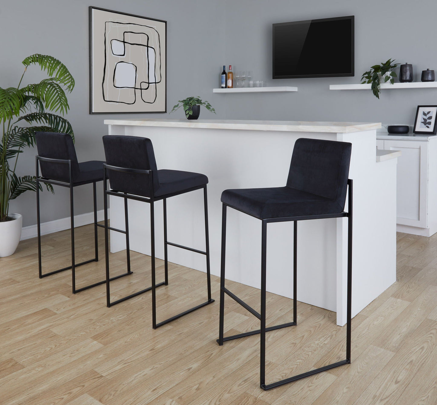 Fuji - Contemporary High Back Barstool Elegant Design