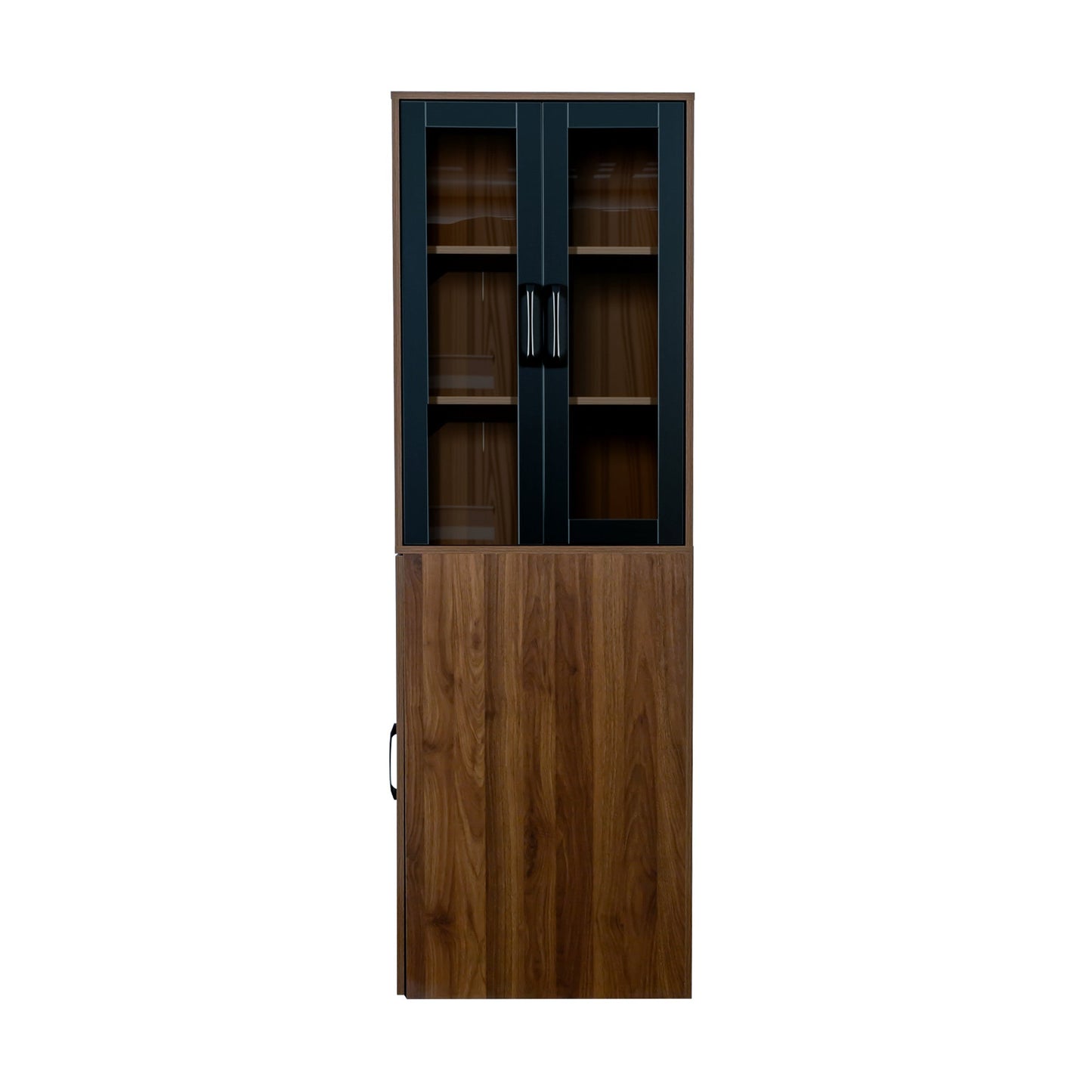 70.87" High Display Storage Cabinet with Multi-Tier Shelves and Glass Doors