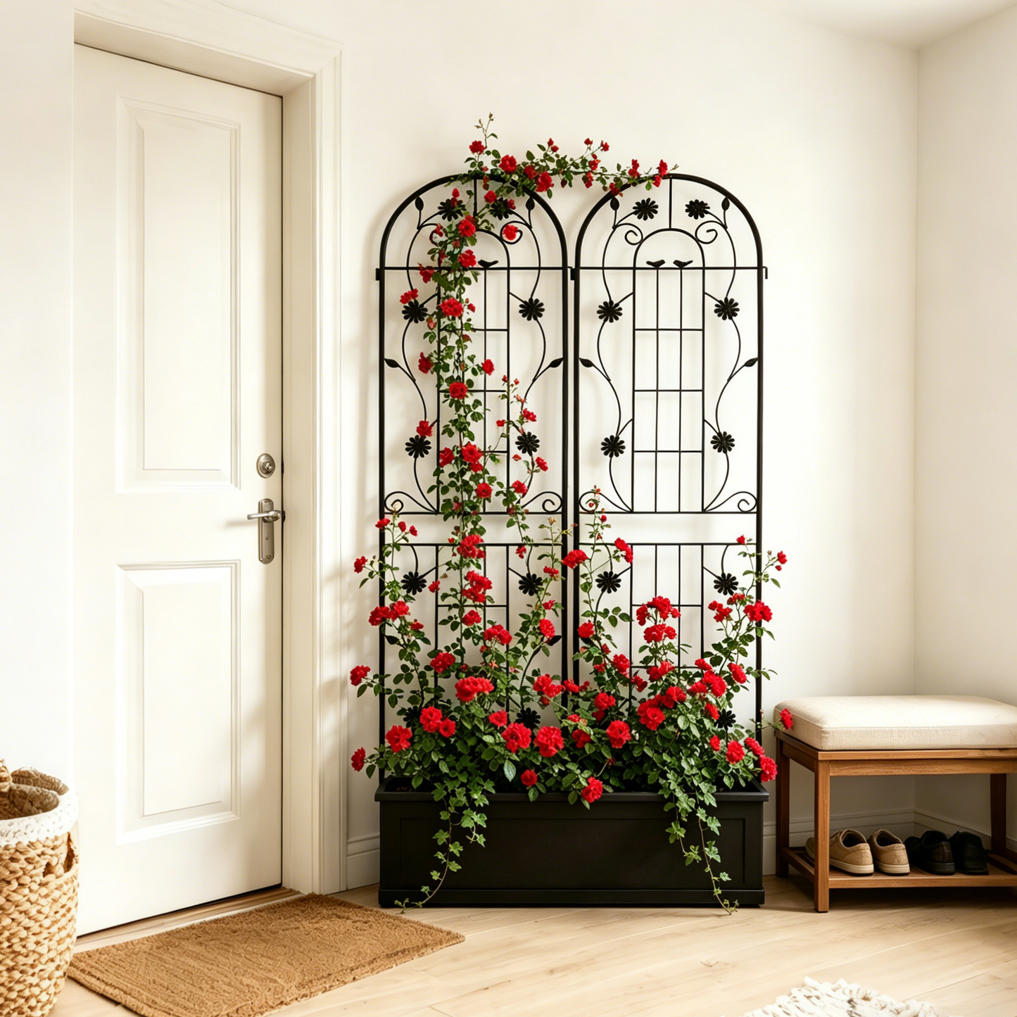 2 Pack Metal Garden Trellis 86.7" x 19.7" Rustproof Trellis for Climbing Plants