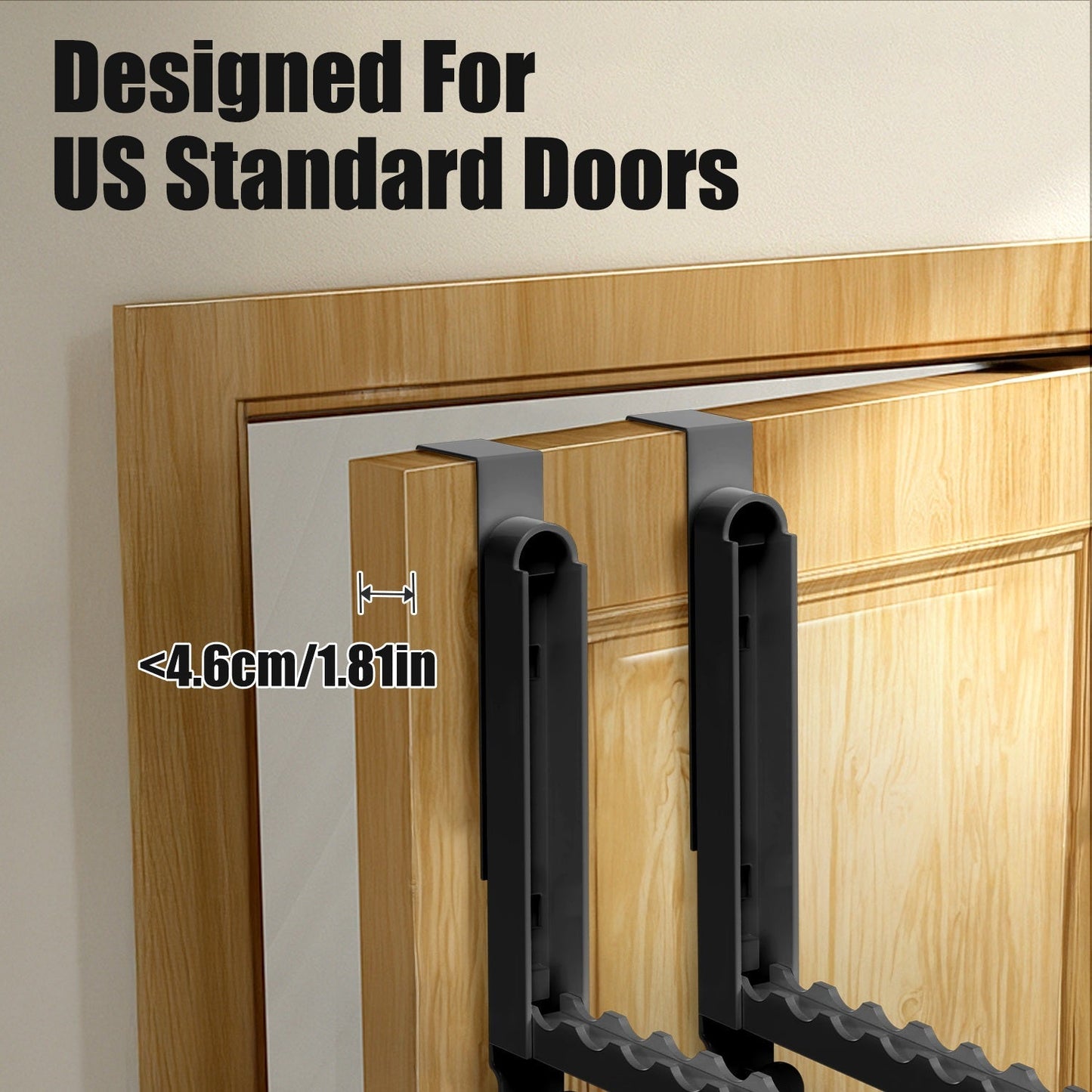 2Pcs Over The Door Hanger Hooks For Clothes Foldable Clothes Drying Rack For Laundry Coats Towels Portable Clothing Hanger Hook For 1.81In Thickness D