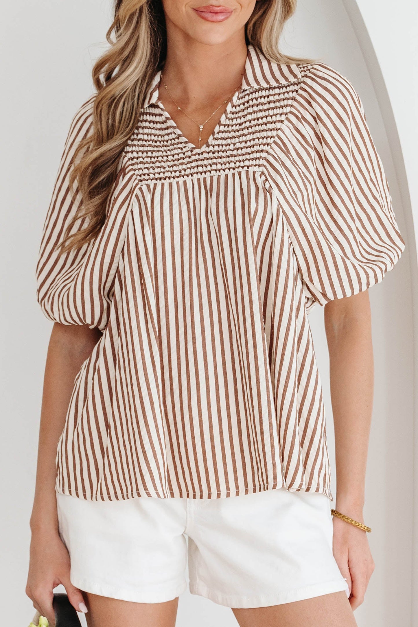 Lina Short Puff Sleeve Blouse