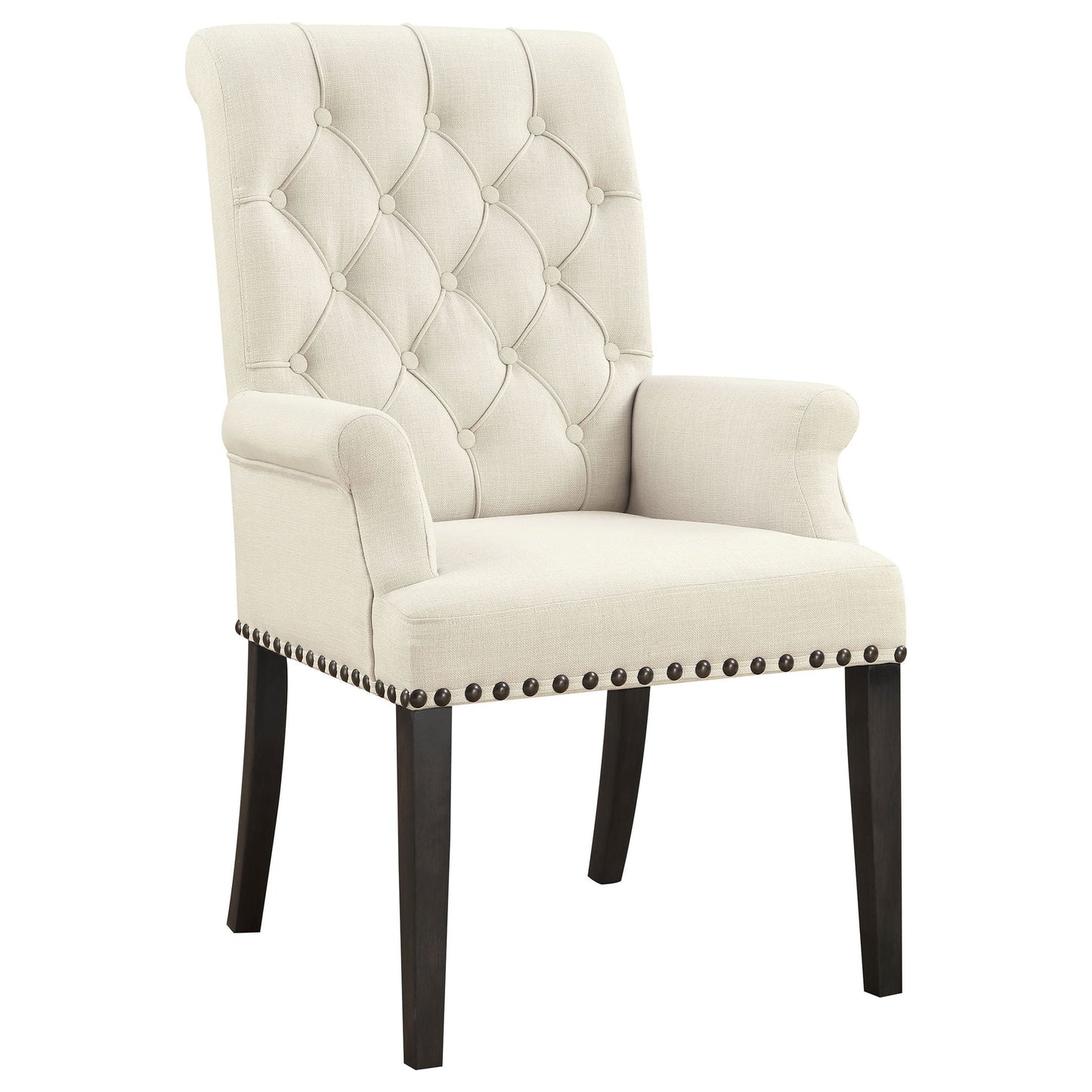 Tufted Arm Chair With Nailhead Trim