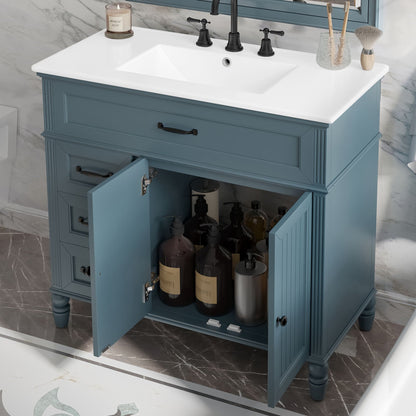 Bathroom Vanity With Sink, Freestanding Cabinet & Drawers