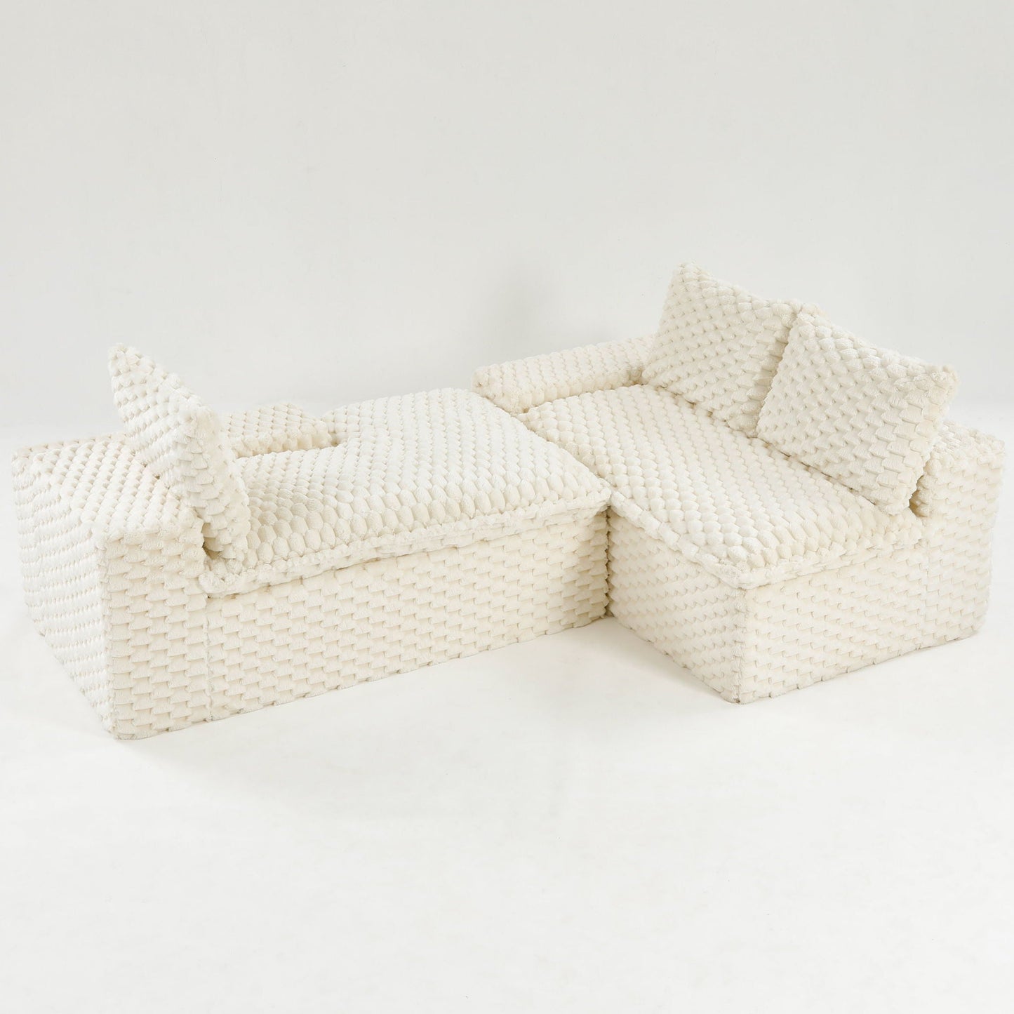 Modular Sofa, Convertible Twin Seat With Chaise Lounge