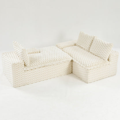Modular Sofa, Convertible Twin Seat With Chaise Lounge