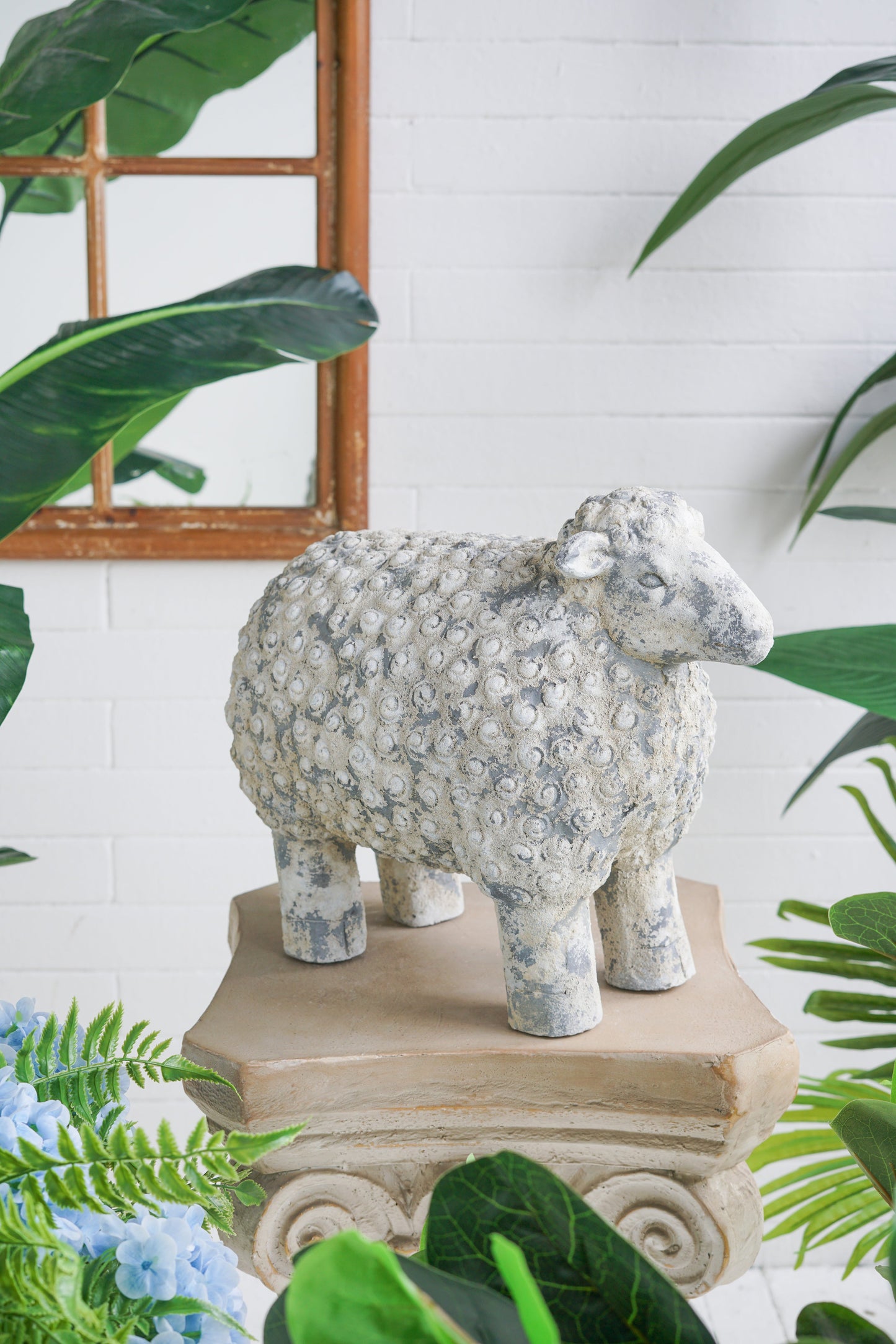 18x9.5x14" Magnesium Sheep Figurine with Weathered Finish
