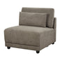 Rylie - Modular Armless Chair With Pillow - Brown Linen