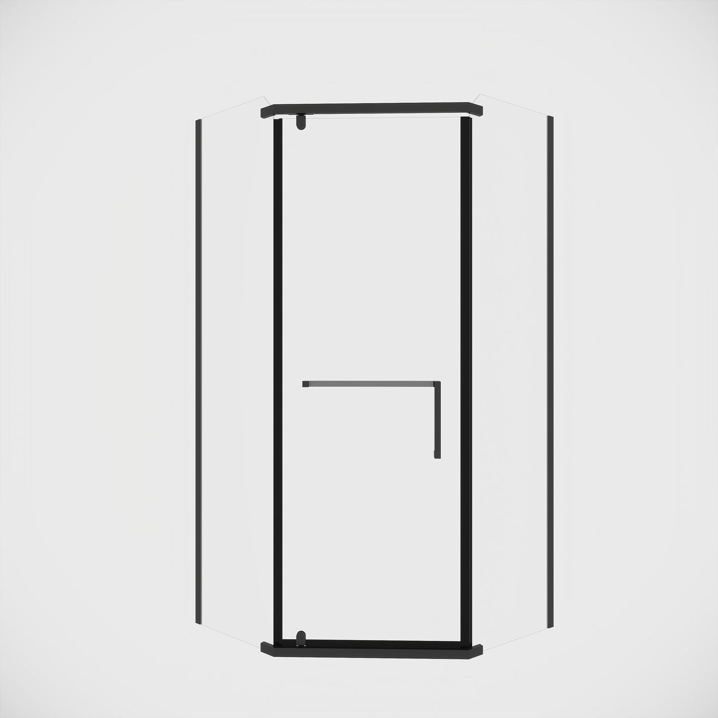 Frameless Neo Angle Shower Door WithTempered Glass