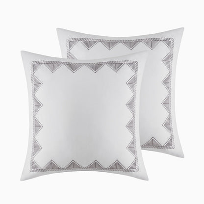 Full/Queen Cotton Printed Duvet Cover Set with Chenille
