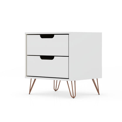 Rockefeller - Nightstand With 2 Drawers - White