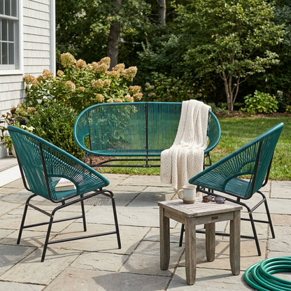 Nusa Outdoor Patio Wicker 3-Piece Chat Set