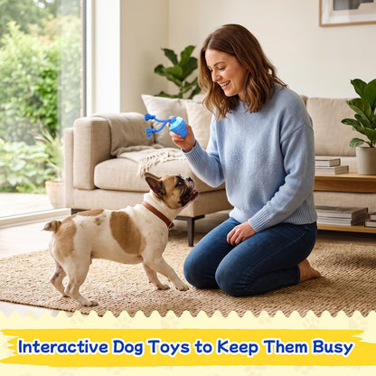 Interactive Dog Toys, Automatic Rolling Dogs Toy With Rope For Medium Large Dogs, Touch Activated Moving Dog Ball For Boredom