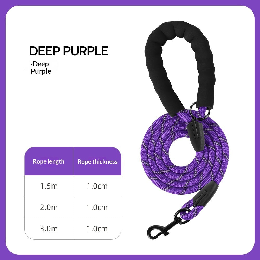 Thickened Reflective Dog Leash - Durable Nylon Pet Walking Lead for Medium Large Dogs