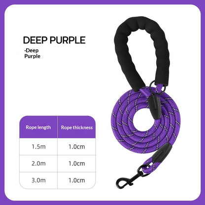 Thickened Reflective Dog Leash - Durable Nylon Pet Walking Lead for Medium Large Dogs