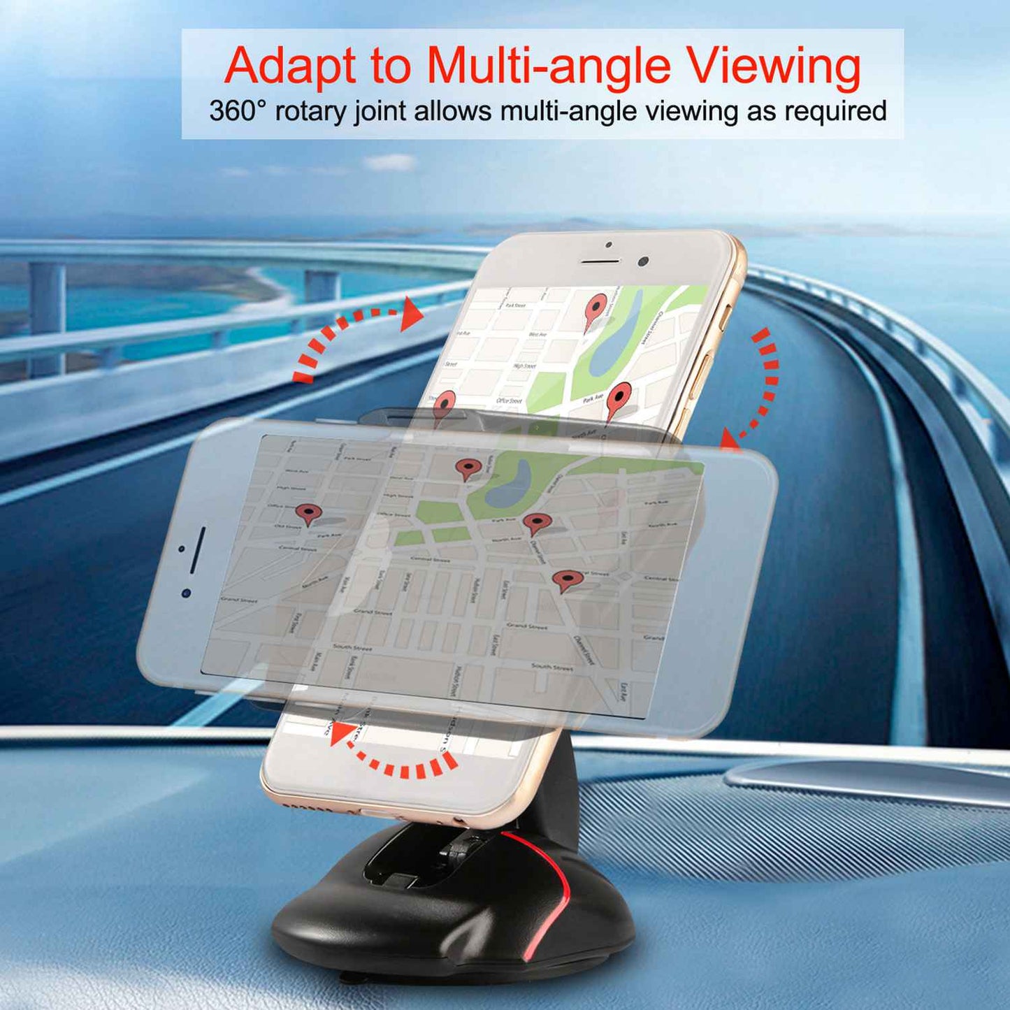 Car Phone Holder Washable Strong Sticky Gel Pad Adjustable Dashboard Phone Mount Cradle for iPhone XS 8 7 Plus Samsung S9