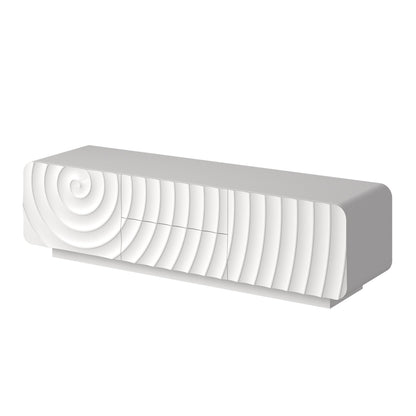 58" TV Console with Modern Unique Spiral Wave Design