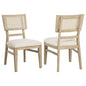 Kailani Rattan Cane Dining Side Chair Beige Oak (Set of 2)