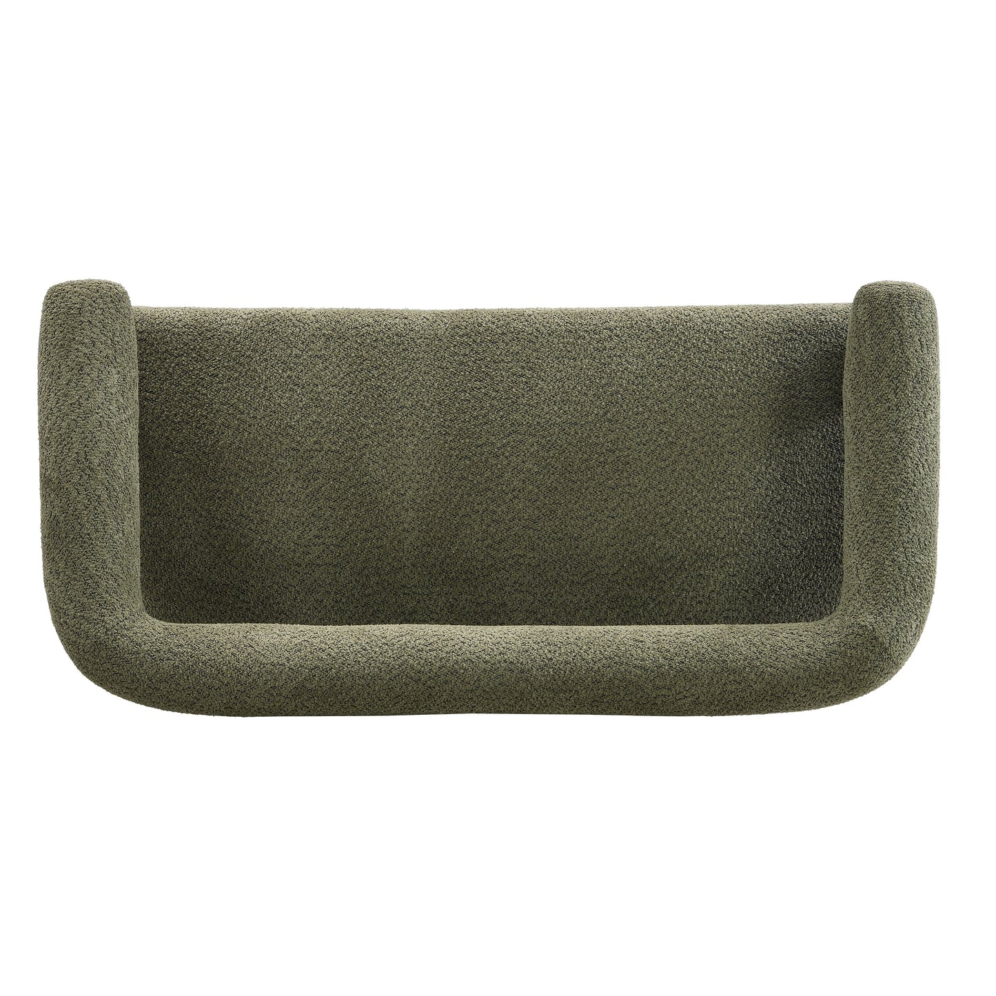 Round Armrest Loveseat (Green + Brown)